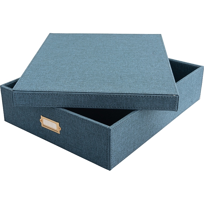 Martha Stewart File Box with Lift Off Lid, Letter Size, Navy