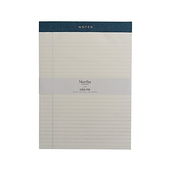 Martha Stewart Notepad, 8.5" x 11.75", College-Ruled, Navy, 50 Sheets/Pad (MS110L)