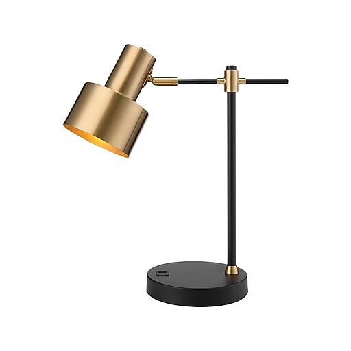 Rumi Lighting Incandescent Desk Lamp, 17", Black/Gold (ERP1207ST) Staples
