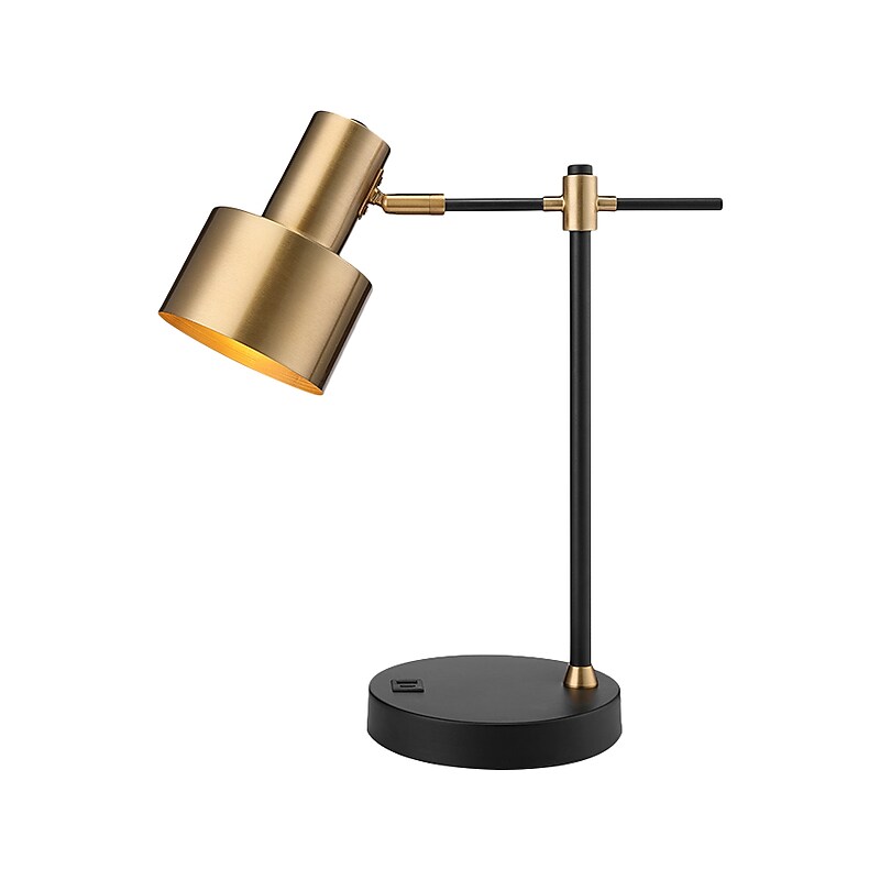 Rumi Lighting Incandescent Desk Lamp, 17", Black/Gold (ERP1207ST) image 1