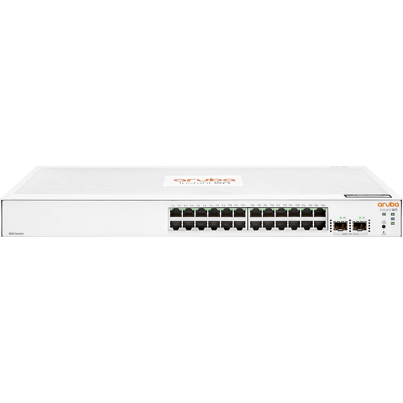 Aruba Instant On 1830 24-Port Gigabit Ethernet Managed Switch, 10/100/1000 Mbps, White (JL812A#ABA) image 1