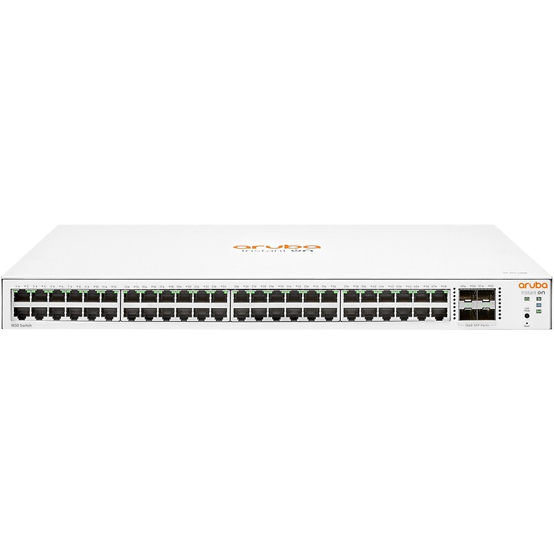 Aruba Instant On 1830 48-Port Gigabit Ethernet Managed Switch, 10/100/1000 Mbps, White (JL814A#ABA) image 1