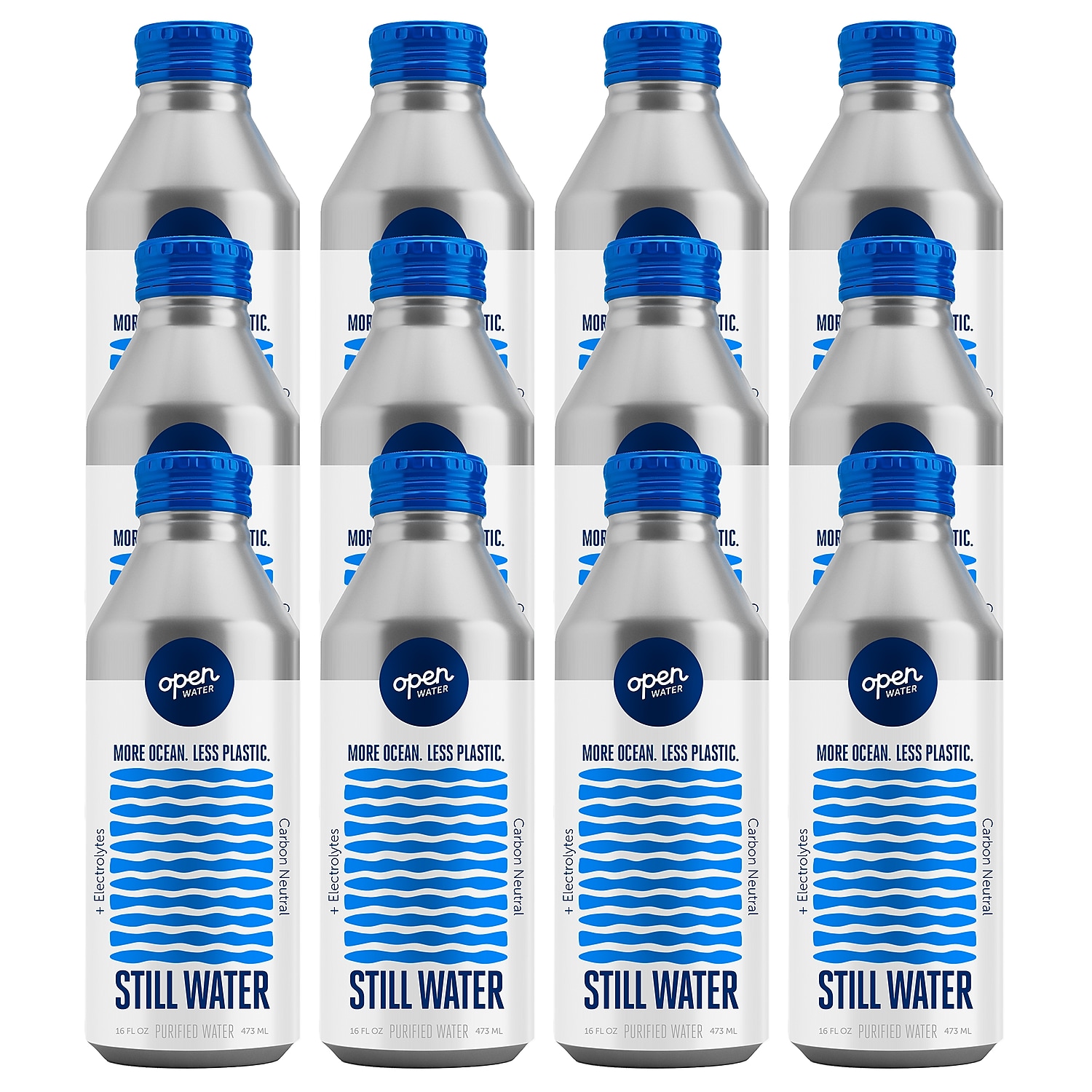 Offenes Wasser stilles Dosenwasser mit Elektrolyten 16 oz 12/Pack (343-00001) - Bild 1 von 4
