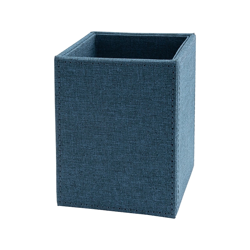 Martha Stewart Faux Leather Pen Cup, Navy (MS110E) image 1