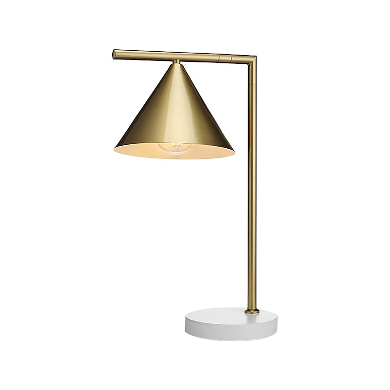 Rumi Lighting Incandescent Desk Lamp, 17.52", Gold/White (ERPL28) image 1