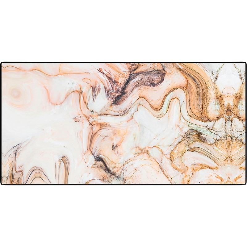 DENY Designs Anti-Slip Polyester Desk Pad, 15.5" x 31.5", Abstract Pink Marble Mosaic (65599-DSKMAT) image 1