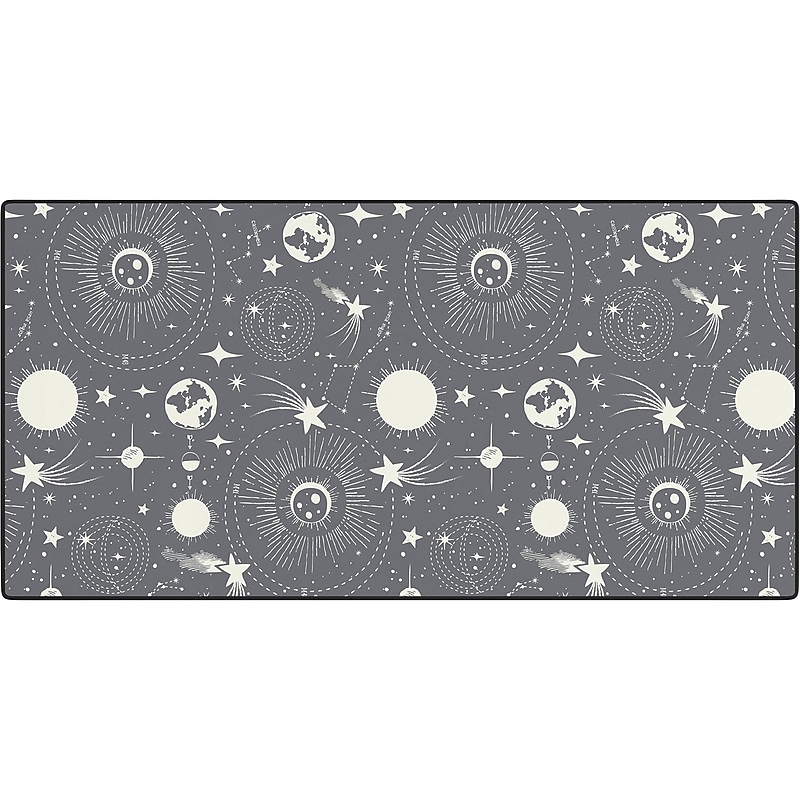DENY Designs Anti-Slip Polyester Desk Pad, 15.5" x 31.5", Solar System Moondust (69054-DSKMAT) image 1