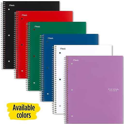 Wired - 1 Five Star Spiral Notebook College Ruled Paper 5 Subject School 200 Sheets 11 x 8-1/2 38748 Purple 