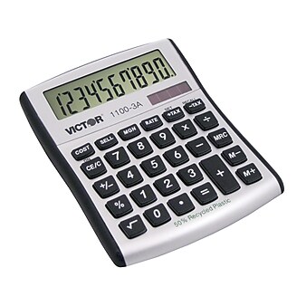 Victor 1100-3A 10-Digit Desktop Calculator, Silver
