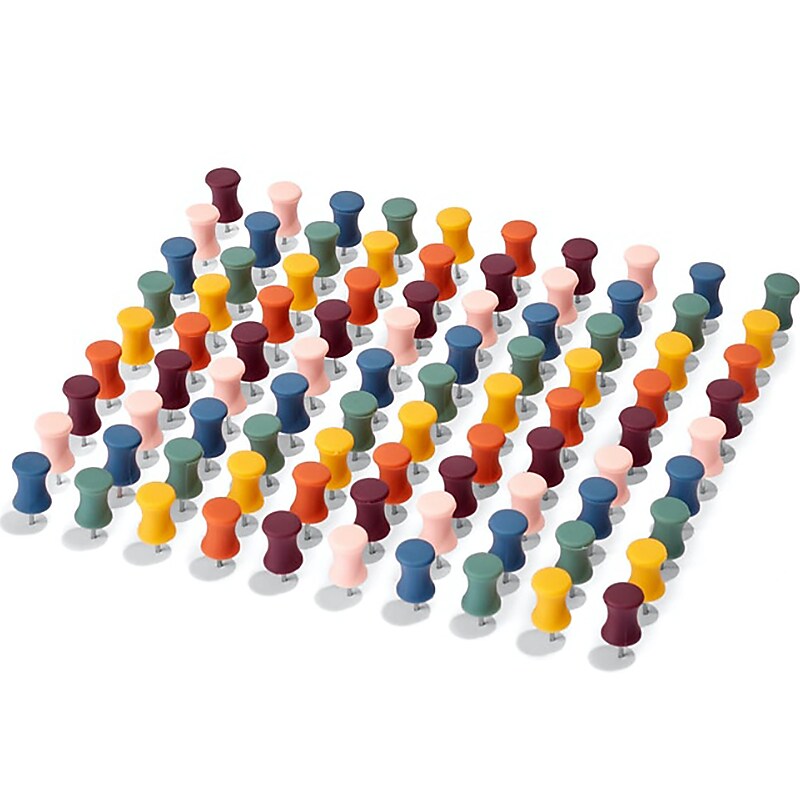 Poppin Push Pins, Assorted Colors, 100/Pack (107169) image 1