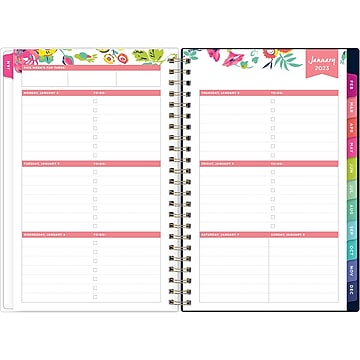 2023 Blue Sky Day Designer Peyton Navy 5.88" x 8.13" Weekly & Monthly Planner, Multicolor (103620-23)