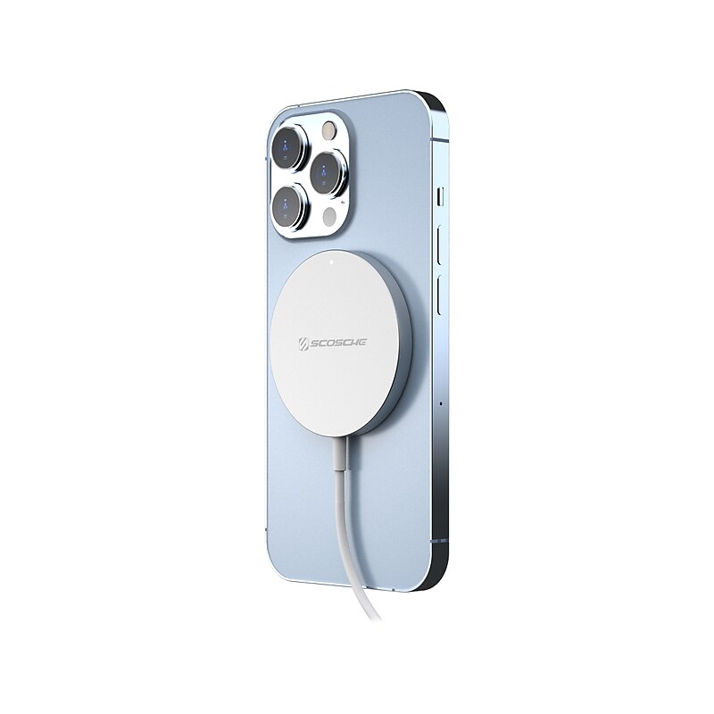 scosche MagSafe Wireless Charger for Qi Devices, White (MSQPWT-SP) image 1