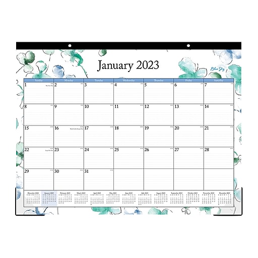 2023 Blue Sky Lindley 22" x 17" Desk Pad Calendar (10001823) Staples