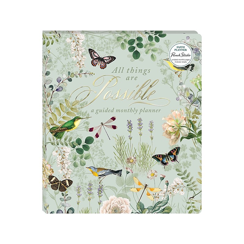 Punch Studio 9.5" x 11" Monthly Planner, Plastic Cover, Multicolor (59258) image 1