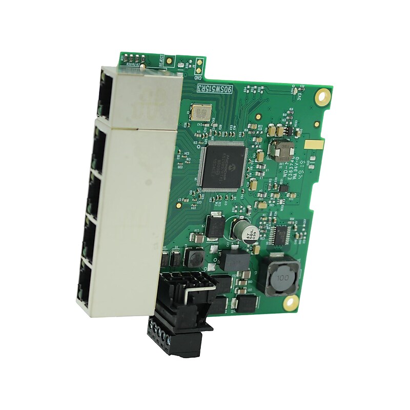 Brainboxes Industrial 5-Port Gigabit Ethernet Unmanaged Switch, 10/100/1000 Mbps, Green (SW-115) image 1