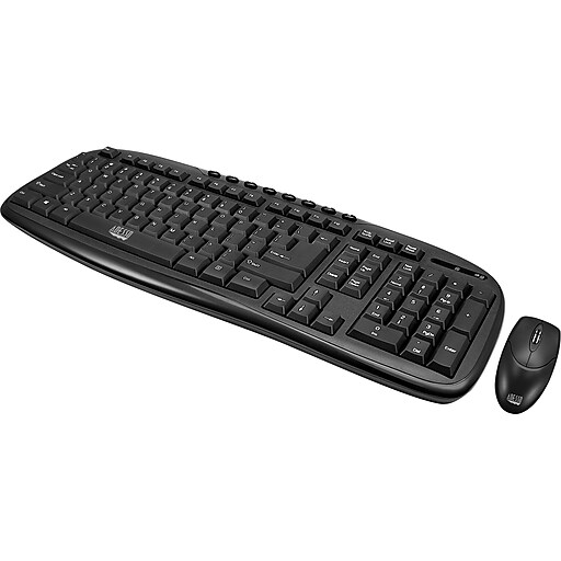 Adesso Wireless Keyboard and Optical Mouse Combo, Black (WKB1330CB