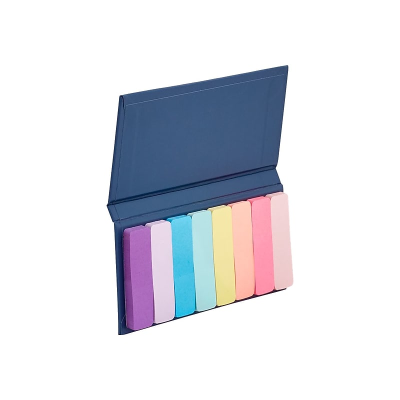 Poppin Let-Your-File-Flag-Fly Page Markers, 2", Assorted Colors, 50 Sheets/Pad, 8 Pads/Case (106633) image 1