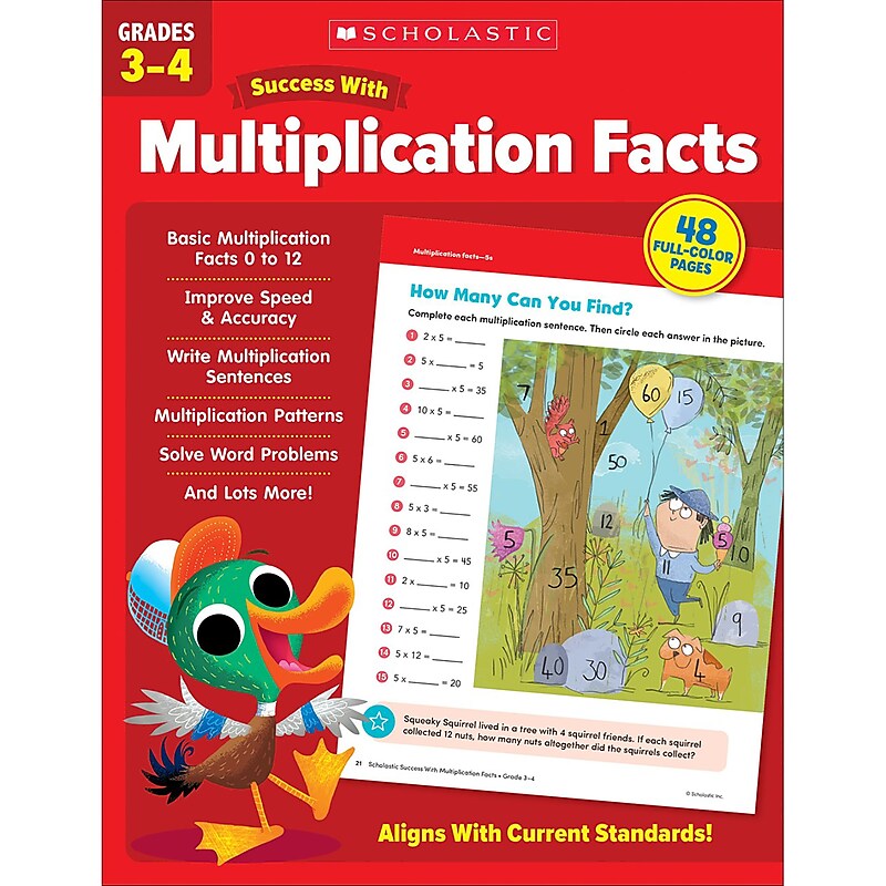 Scholastic Teacher Resources Success With Multiplication Facts: Grades 3–4 Workbook image 1