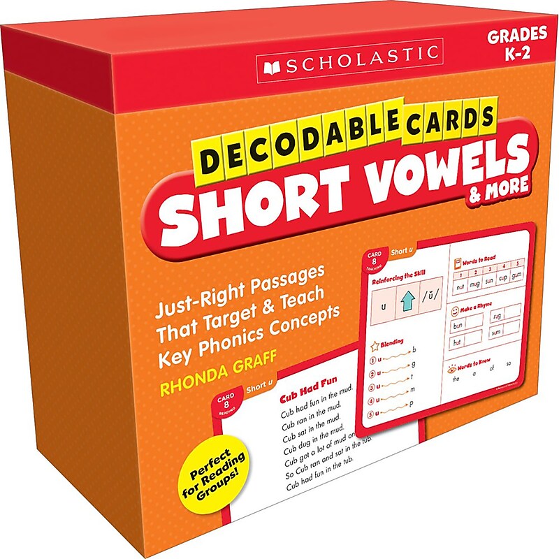 Scholastic Teacher Resources Decodable Cards: Short Vowels & More (SC-861430) image 1