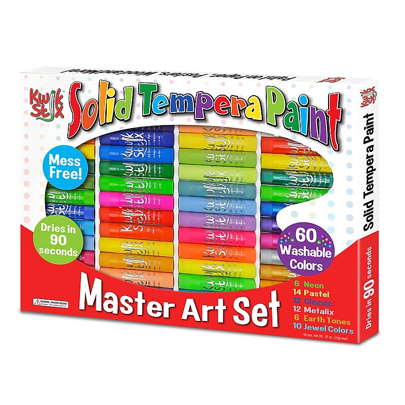The Pencil Grip Kwik Stix Tempera Paint, Assorted Colors, 60/Pack (TPG690) image 1