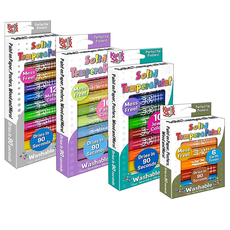 The Pencil Grip Kwik Stix Solid Tempera Paint, Assorted Colors, 38/Set (TPGTPSET) image 1