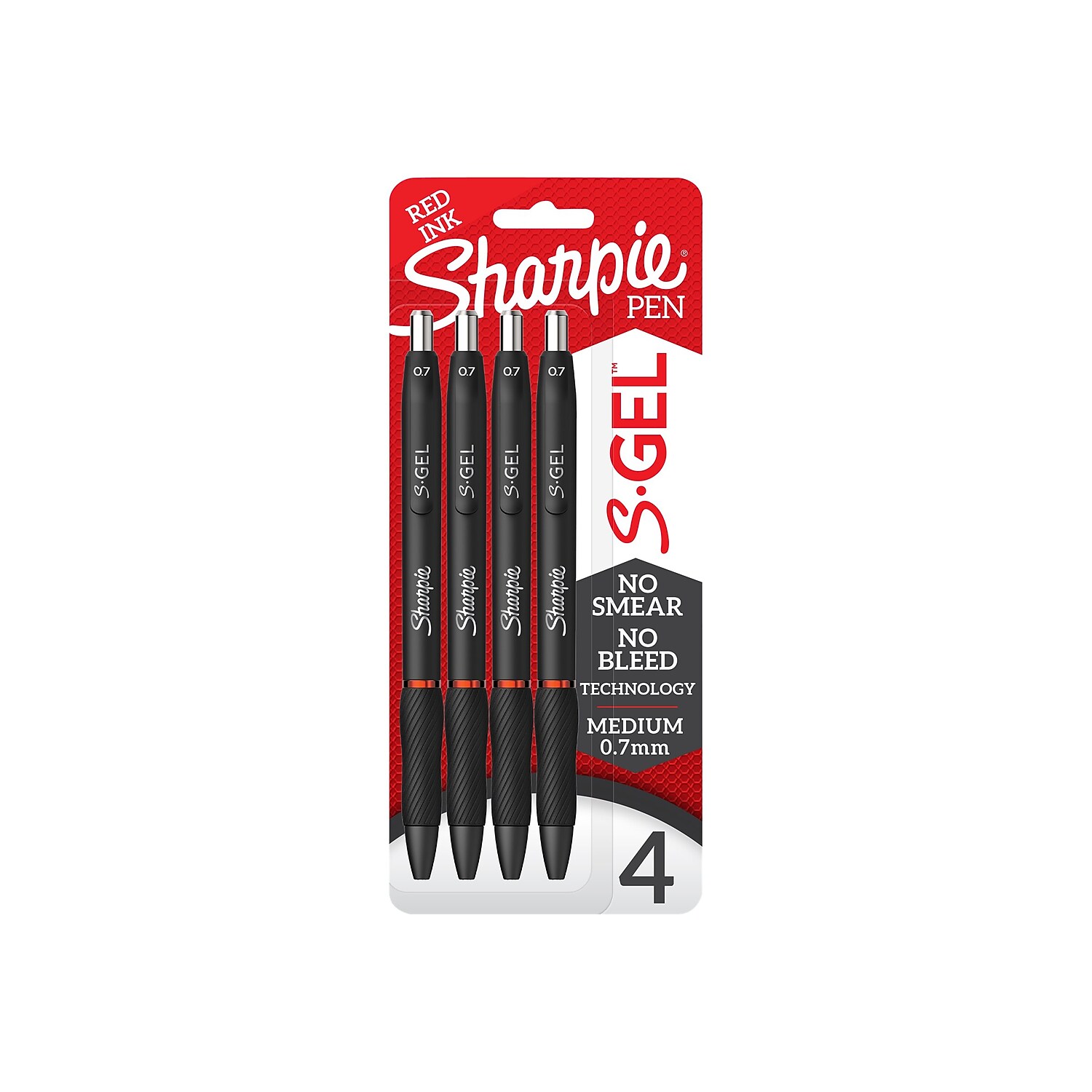 Sharpie S-Gel einziehbarer Gelstift mittlere Spitze rote Tinte 4/Packung (2169763) - Bild 1 von 1