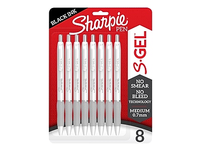 Sharpie 8ct S-Gel Pens Fashion White 0.7mm Black Ink