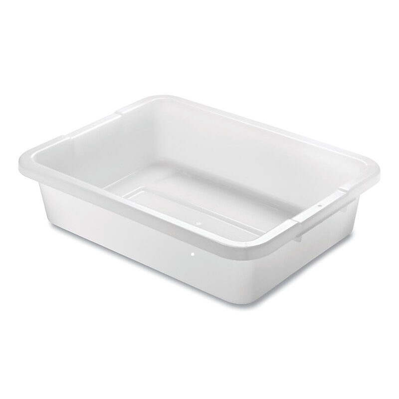 Rubbermaid Commercial Bus/Utility Box, 15" x 20" x 5", White image 1