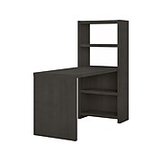 Office by kathy ireland® Echo 4-Shelf 56"H Bookcase Desk, Charcoal Maple (KI60307-03)
