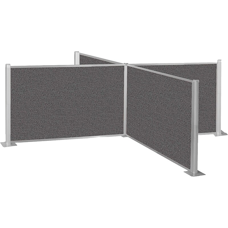 Versare Freestanding Hush Cubicle Kit, 4"H x 12"W, Charcoal Gray Fabric (1851601) image 1