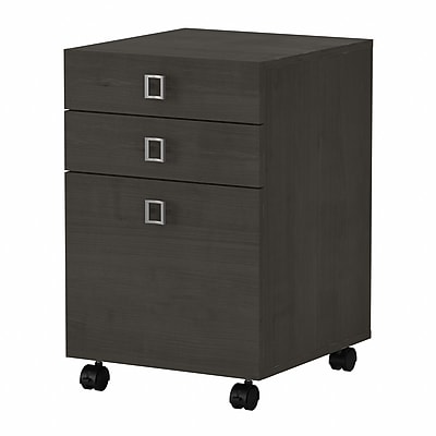 Bush Business Furniture Echo 3 Drawer Mobile File Cabinet, Charcoal Maple (KI60301-03)
