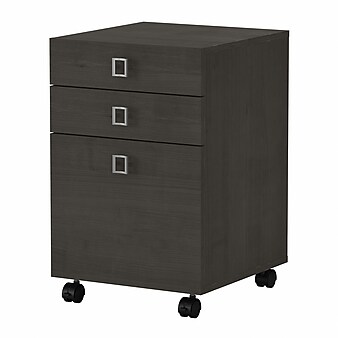 Office by kathy ireland® Echo 3-Drawer Vertical File Cabinet, Mobile, Letter, Charcoal Maple, 16" (KI60301-03)