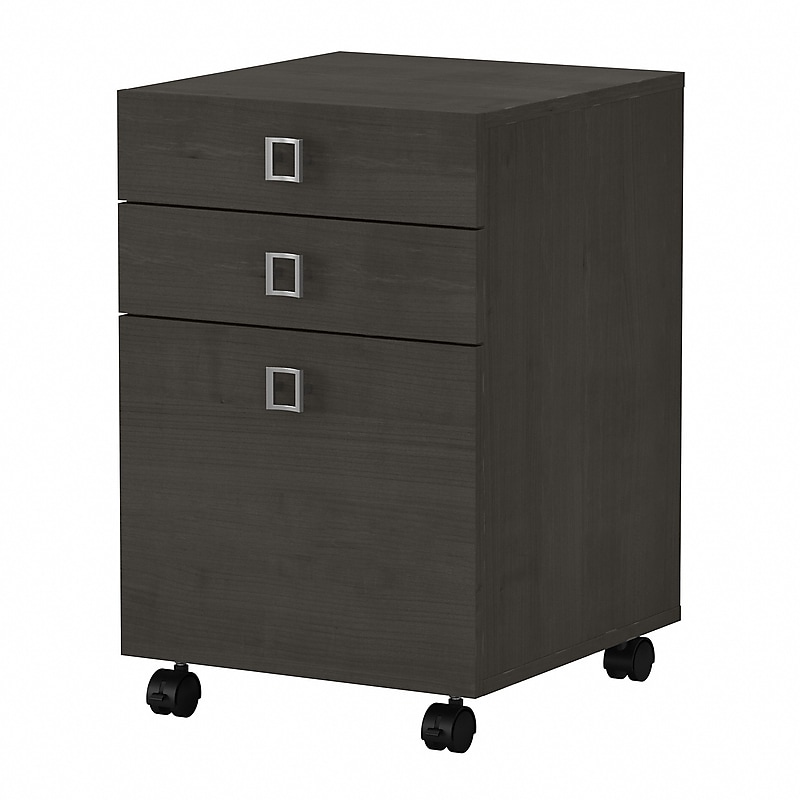 Bush Business Furniture Echo 3 Drawer Mobile File Cabinet, Charcoal Maple (KI60301-03) image 1