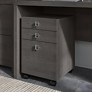 Office by kathy ireland® Echo 3-Drawer Vertical File Cabinet, Mobile, Letter, Charcoal Maple, 16" (KI60301-03)