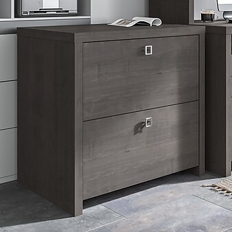 Office by kathy ireland® Echo 2-Drawer Lateral File Cabinet, Letter/Legal, Charcoal Maple, 32" (KI60302-03)