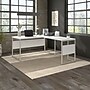 Bush Business Furniture Hybrid 60"W L Shaped Table Desk with Metal Legs, White (HYB027WH)~#|#~sp172324957_sc7