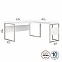 Bush Business Furniture Hybrid 60"W L Shaped Table Desk with Metal Legs, White (HYB027WH)~#|#~sp172324960_sc7