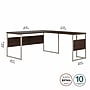 Bush Business Furniture Hybrid 60"W L Shaped Table Desk with Metal Legs, Black Walnut (HYB027BW)~#|#~sp172325012_sc7