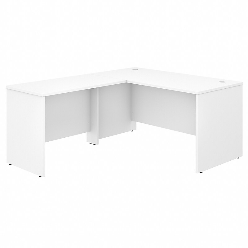 Bush Business Furniture Studio C 60"W L Shaped Desk with Return, White (STC050WH) image 1