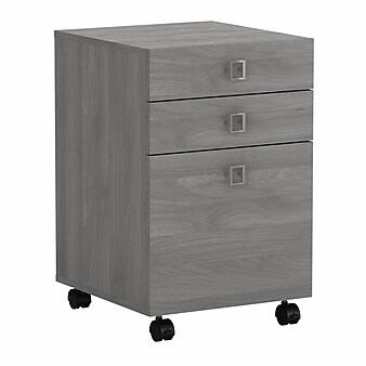 Office by kathy ireland® Echo 3-Drawer Vertical File Cabinet, Mobile, Letter, Modern Gray, 16" (KI60401-03)