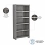 Bush Business Furniture Echo 5 Shelf Bookcase, Modern Gray (KI60404-03)~#|#~sp172325100_sc7