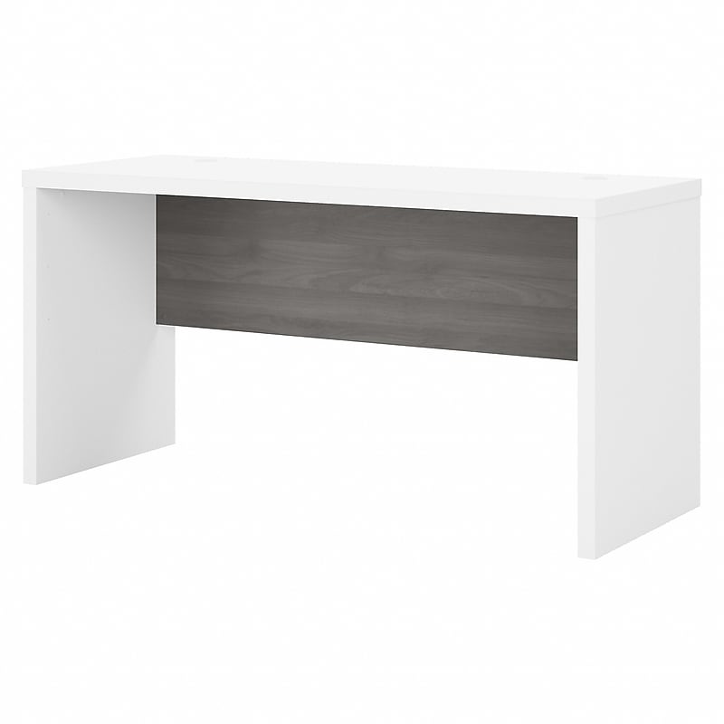 Bush Business Furniture Echo 60"W Credenza Desk, Pure White/Modern Gray (KI60506-03) image 1
