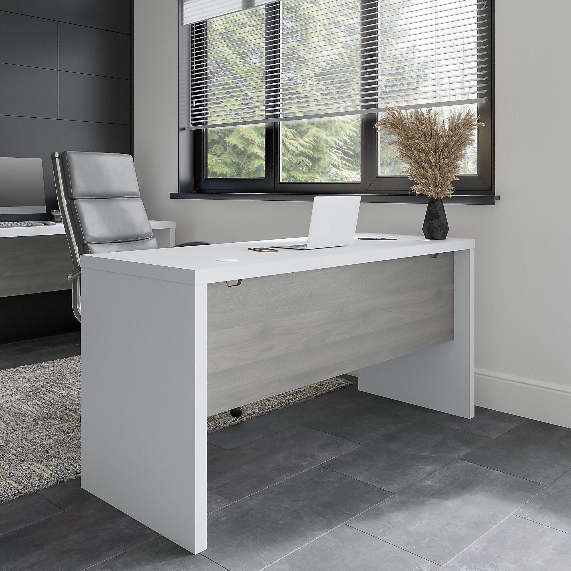 Bush Business Furniture Echo 60″W Credenza Desk, Pure White/Modern Gray (KI60506-03) Sansujyuku sansujyuku.com