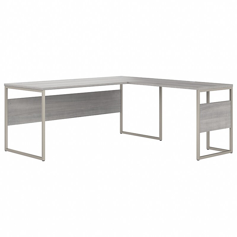 Bush Business Furniture Hybrid 72"W L Shaped Table Desk with Metal Legs, Platinum Gray (HYB026PG) image 1