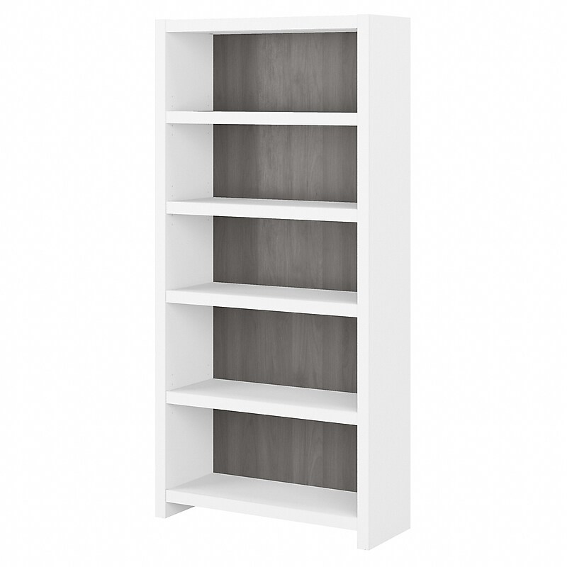 Bush Business Furniture Echo 5 Shelf Bookcase, Pure White/Modern Gray (KI60504-03) image 1