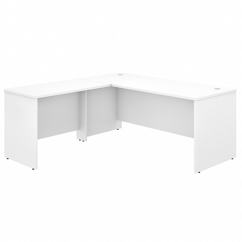 Bush Business Furniture Studio C 72"W L Shaped Desk with Return, White (STC049WH) image 1