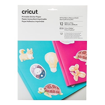 Cricut Explore Printable Sticker Paper, 11" x 8.5", 10 Sheets/Pack (2002530)