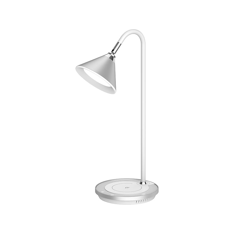 Sheffield Labs LUCAS LED Desk Lamp, 18.9", Matte White/Chrome (TL363Q) image 1