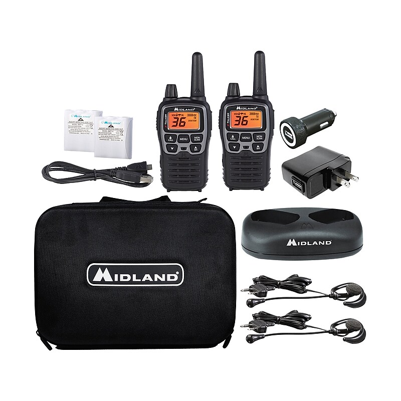 MIDLAND RADIO X-Talker Two Way Radio, Black/Gray, 2/Pair (T77VP5) image 1