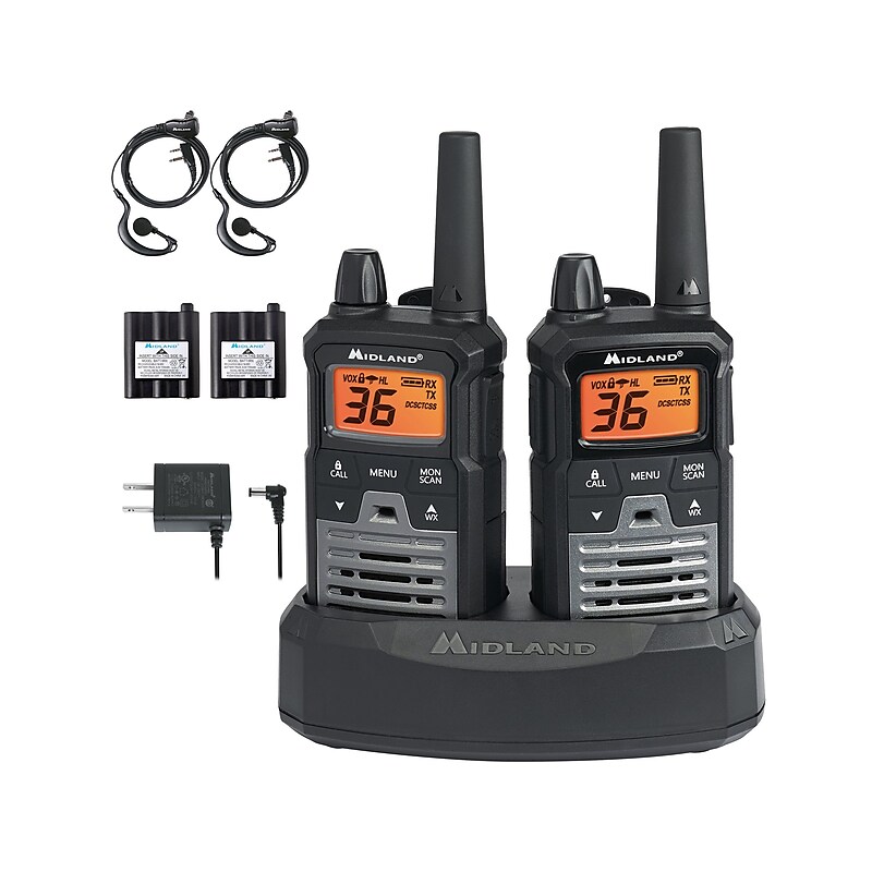 MIDLAND RADIO X-Talker Two Way Radio, Black/Gray, 2/Pair (T290VP4) image 1